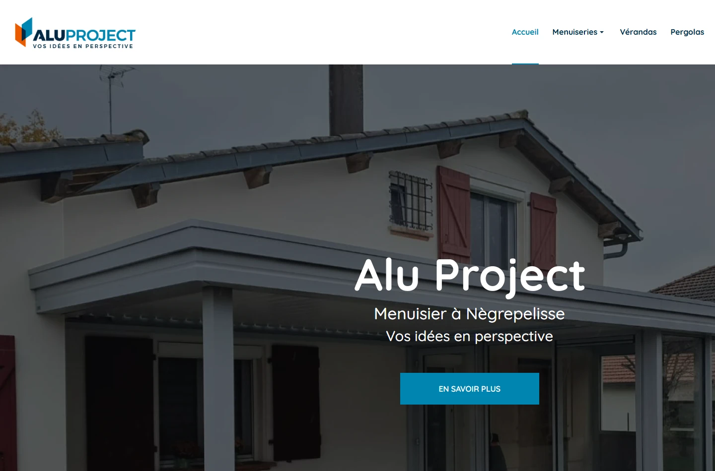 Ancienne version desktop du site ALU PROJECT avant refonte