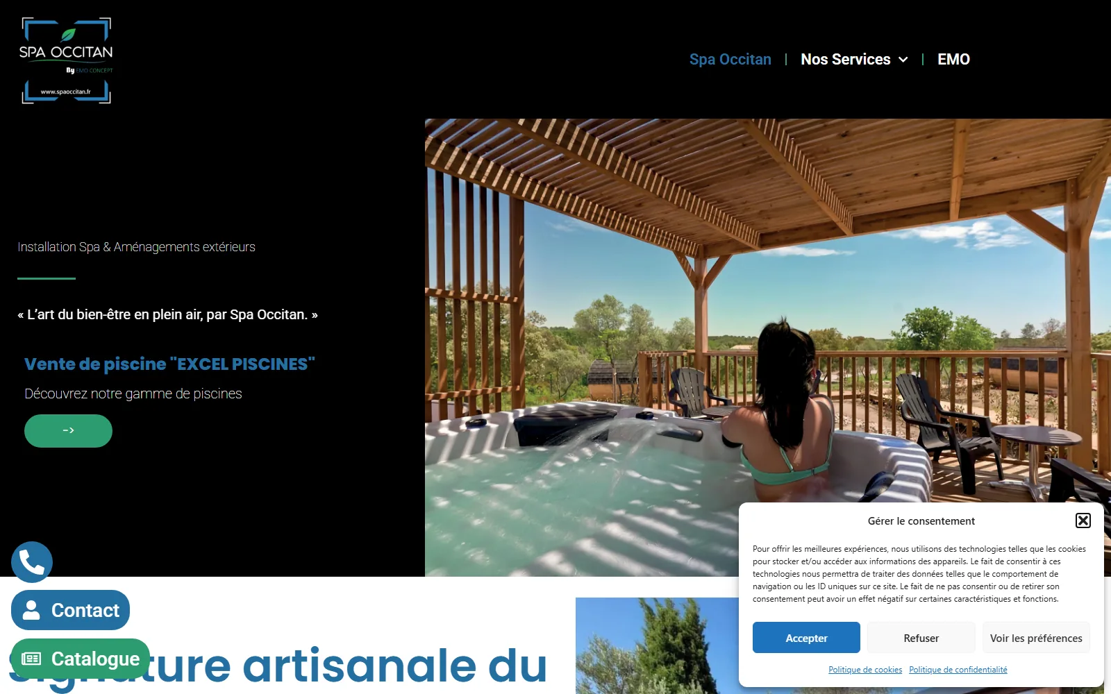 Ancienne version desktop du site SPA Occitan avant refonte