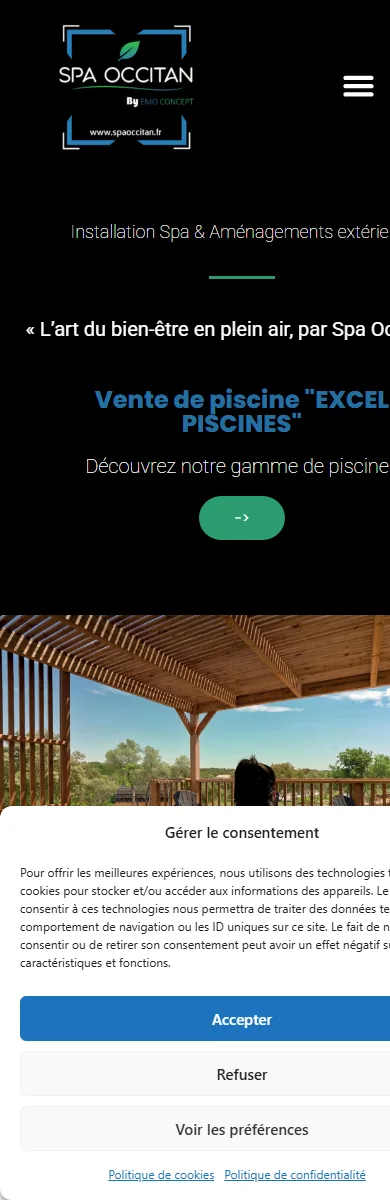 Ancienne version mobile du site SPA Occitan avant refonte