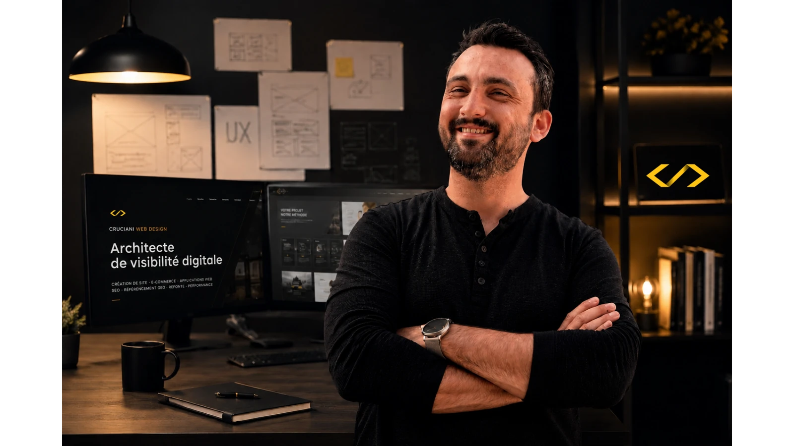 Anthony Cruciani dans l’univers de travail de Cruciani Web Design